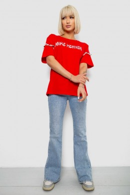 Футболка женская с принтом, цвет красный, 244R2351