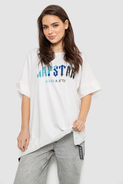 Футболка женская с принтом, цвет молочный, 244R4012