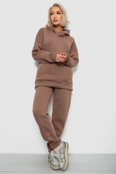 Спортивный костюм женский на флисе, цвет мокко, 247R2040