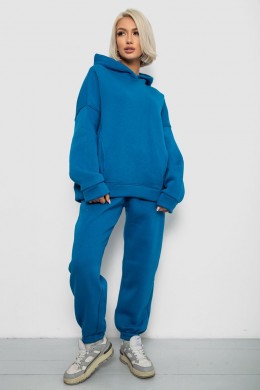 Спортивный костюм женский на флисе, цвет темно-бирюзовый, 247R2011K