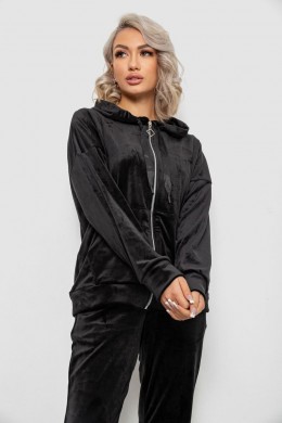 Спортивний костюм жіночий велюровий, колір чорний, 257R4119