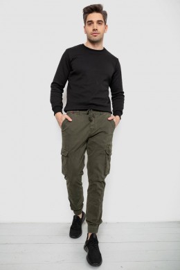 Штани чоловічі однотонні, колір хакі, 244R1641