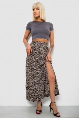 Юбка софт с леопардовым принтом, цвет серый, 257R11-3