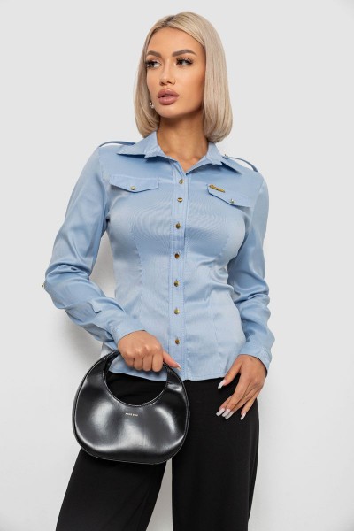 Сорочка класична в смужку, колір блакитний, 230R646