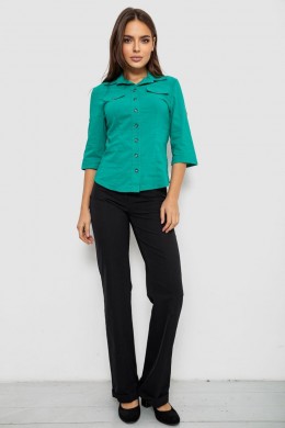Сорочка жіноча однотонна, колір зелений, 230R068-5