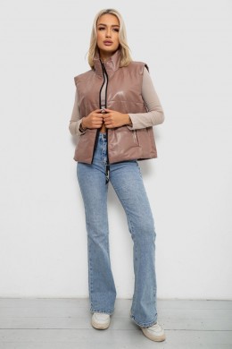 Жилет женский демисезонный экокожа, цвет коричневый, 257R98