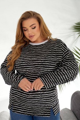 Свитшот женский в полоску, цвет черный, 257R332-3