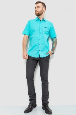Рубашка мужская классическая  -уценка, цвет бирюзовый, 214R7115-U-3