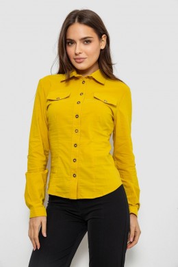 Сорочка жіноча однотонна, колір гірчичний, 230R068