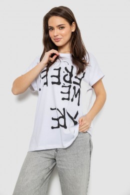 Футболка женская с принтом, цвет белый, 244R3003