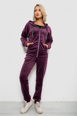 Спортивний костюм жіночий велюровий, колір сливовий, 257R4122