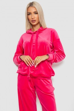 Спортивный костюм женский велюровый свободного кроя, цвет розовый, 241R2001-20
