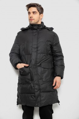Куртка мужская зимняя удлиненная, цвет черный, 244RH76-30D