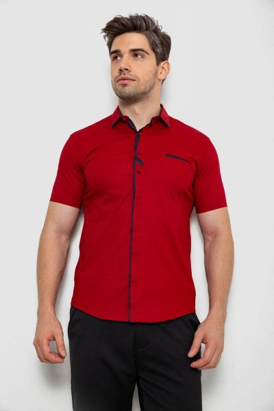 Рубашка мужская, цвет бордовый, 214R7007