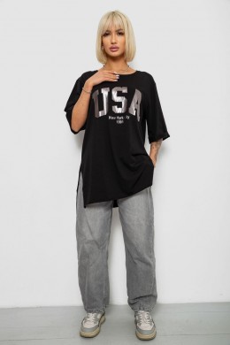 Футболка женская с принтом, цвет черный, 244R2022-5