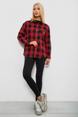 Рубашка женская в клетку, цвет красный, 244R1070