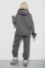 Спортивный костюм женский на флисе, цвет серый, 247R2016