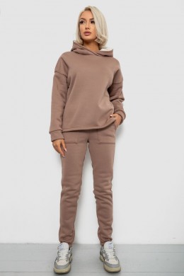 Спортивный костюм женский на флисе, цвет мокко, 257R88