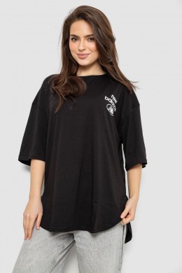 Футболка женская с принтом, цвет черный, 244R2030