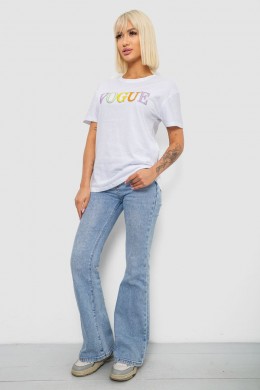 Футболка жіноча з принтом, колір білий, 244R4022