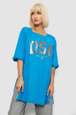 Футболка жіноча з принтом, колір блакитний, 244R2022-5