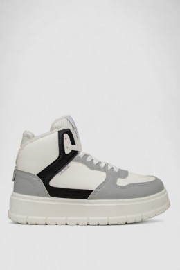 Кроссовки женские на меху, цвет серо-белый, 248RMB09