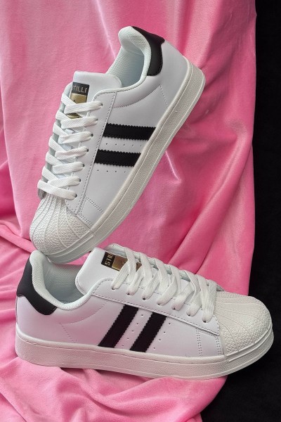 Кроссовки женские демисезонные, цвет бело-черный, 248RHB640