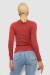 Водолазка женская в рубчик, цвет темно-коралловый, 204R9031 Водолазка женская в рубчик, цвет темно-коралловый, 204R9031