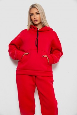 Спортивный костюм женский на флисе, цвет красный, 238R5726