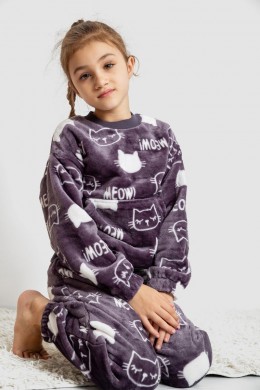 Пижама детская плюшевая унисекс, цвет серо-белый, 102R1538