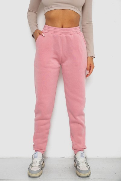 Спортивные штаны женские на флисе, цвет розовый, 238R57828