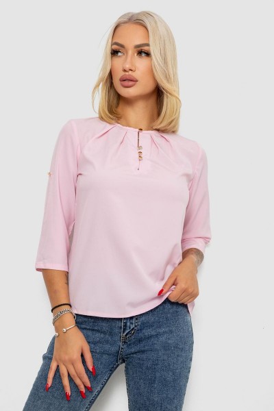 Блуза однотонная, цвет розовый, 230R1121-1