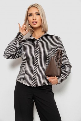 Сорочка класична в смужку, колір чорно-молочний, 230R66-2