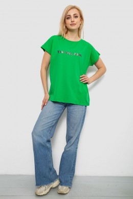 Футболка жіноча з принтом, колір зелений, 244R3016