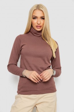 Гольф жіночий на флісі в рубчик, колір мокко, 238R329