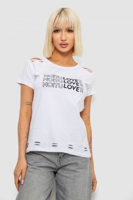Футболка женская с принтом, цвет белый, 244R2232
