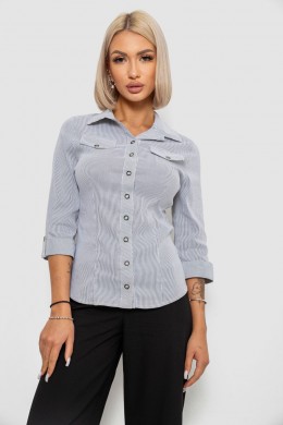 Сорочка класична в смужку, колір біло-сірий, 230R643-1