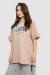 Футболка женская с принтом, цвет бежевый, 244R4012 Футболка женская с принтом, цвет бежевый, 244R4012