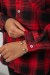 Рубашка женская в клетку, цвет красный, 244R1070 Рубашка женская в клетку, цвет красный, 244R1070