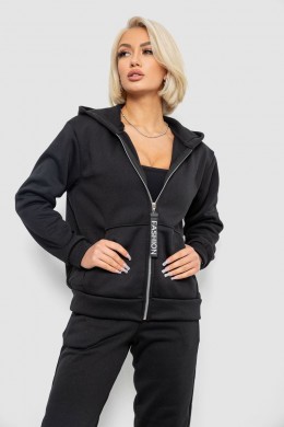 Спортивный костюм женский на флисе, цвет черный, 257R86