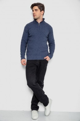 Свитер мужской однотонный, цвет джинс, 161R905