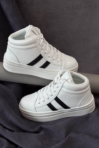 Кроссовки женские демисезонные, цвет бело-черный, 248RWA180