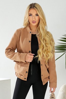 Бомбер женский искусственный кашемир, цвет темно-бежевый, 257R325