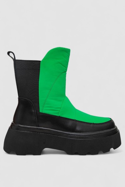 Ботинки женские зимние на меху, цвет зеленый, 243R90