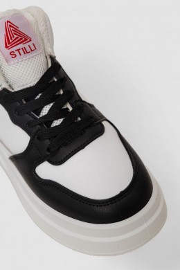 Кроссовки женские зимние на меху, цвет бело-черный, 248RLM50