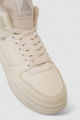 Кроссовки женские зимние на меху, цвет бежевый, 248RBB13