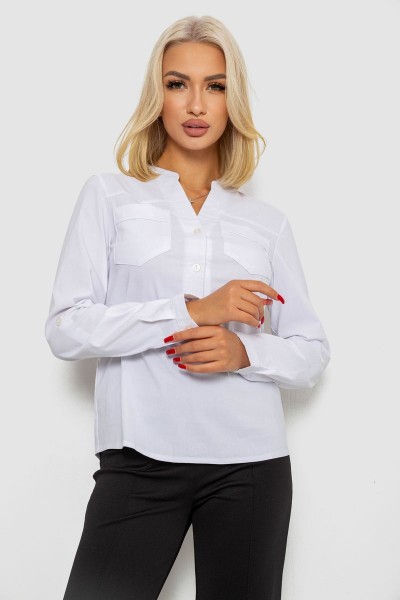 Блуза однотонная, цвет белый, 230R96-10