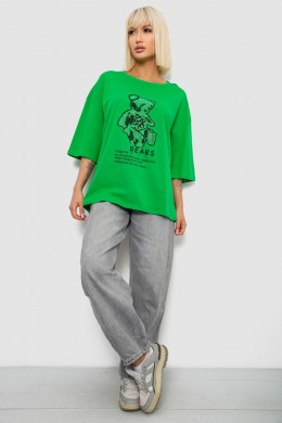 Футболка жіноча з принтом, колір зелений, 244R2029-5