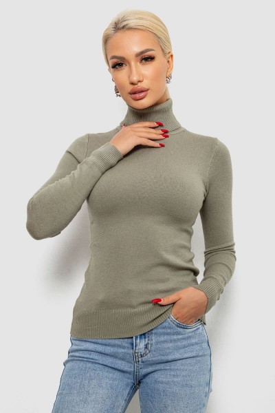 Гольф женский однотонный, цвет оливковый, 204R921