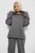 Спортивный костюм женский на флисе, цвет серый, 247R2016